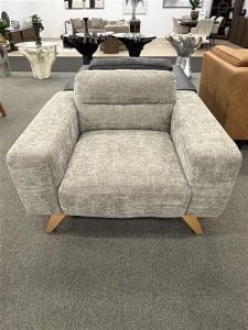 Clearance - Matera Armchair Storm Fabric - Natural Leg