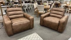 Clearance - Chelsea Electric Recliner Armchairs - Saddle - Each Sold Separate
