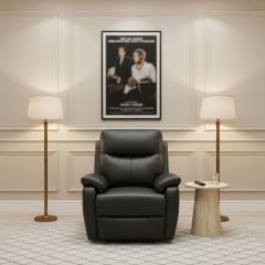 Cairo Electric Recliner Armchair - Black Leather
