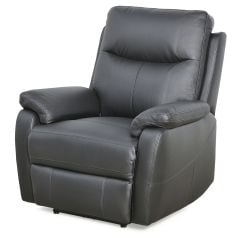 Cairo Manual Recliner Armchair - Black Leather