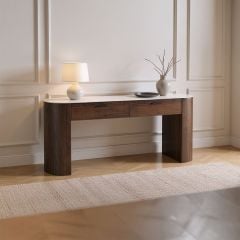 Como 2 Drawer Hall Table - Walnut
