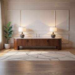 Como 4 Door Entertainment Unit - Walnut