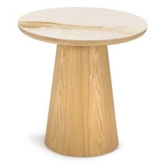 Evoke Round Lamp Table - Natural Ash