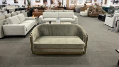 Clearance - Bellamy 2 Seater - Beige Velvet