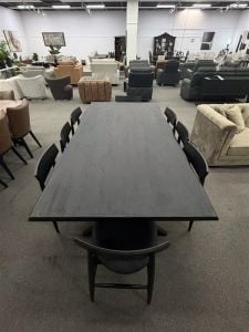 Macedon 2400 Black Dining Table + 8 Bergen Chairs