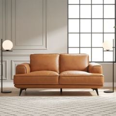 Jersey 2.5 Seater Sofa - Camel Brown Leather