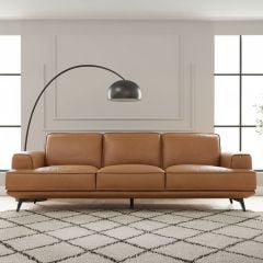 Jersey 3.5 Seater Sofa - Camel Brown Leather