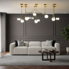 Marko 3 Seater Recliner Sofa - Shale
