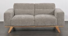 Matera 2 Seater - Storm Fabric - Natural Oak Leg