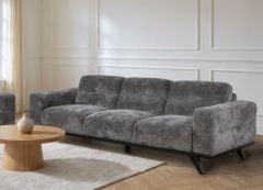 Matera 3 Seater Sofa - Caviar Fabric - Ebony Leg