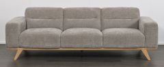 Matera 3 Seater Sofa - Storm Fabric - Natural Oak Leg
