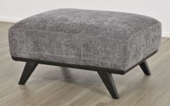 Matera Ottoman - Caviar Fabric - Ebony Leg