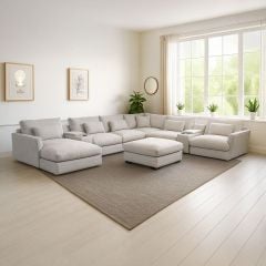 Matrix 6 Seater Corner Chaise Lounge Suite - Cloud