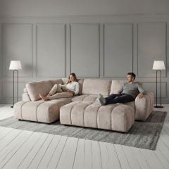 Monaco Chaise + Ottoman - Taupe