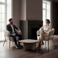Monza Accent Chair - Linen & Oak