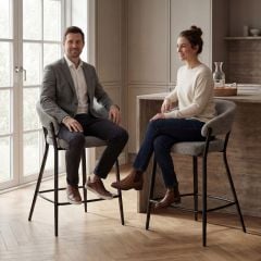Monza Bar Stool - Grey & Black