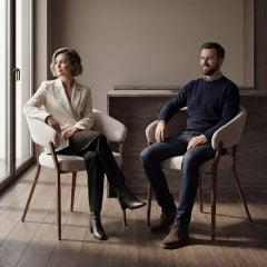 Monza Dining Chair - Linen & Walnut
