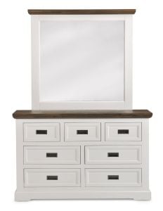 Paris Dressing Table + Mirror - Provincial Two Tone