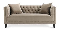 Peyton 2 Seater Loveseat - Beige Velvet