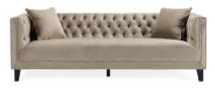 Peyton 3 Seater Sofa - Beige Velvet
