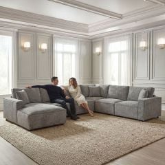 Urban 6 Seater Corner Chaise Lounge Suite - Licorice