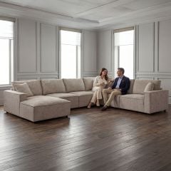 Urban 6 Seater Corner Chaise Lounge Suite - Slate