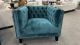 Clearance - Peyton Low Back Arm Chair Ocean Teal