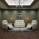 Cairo 2 Seater + 2 Armchair Electric Recliners - Light Grey Leather