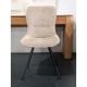 Polly Dining Chair - Grey Fabric - Black Leg