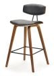 Jaxon bar Stool - Black PU - Brushed Glaze Timber