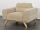 Matera Armchair - Cobblestone Fabric - Natural Oak Leg