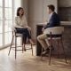 Monza Bar Stool - Linen & Walnut