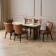 Riviera 1600-2000 Extension Table + 6 Chocolate Berlin Chairs - Vintage Brown