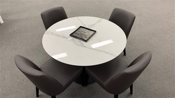 Clearance - Sienna 1100 Round Dining Table 4x Brussels Dining Chairs