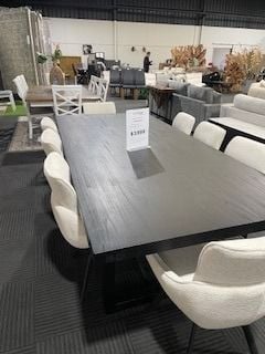 Clearance - Jensen 2600 Dining Table + 8 Ivy Dining Chairs
