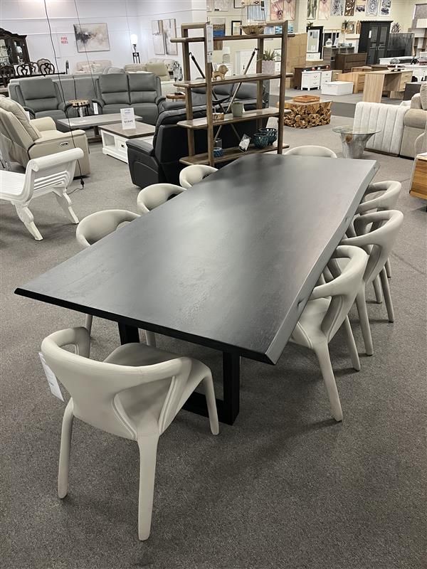 Clearance - Xenia 2700 Dining Table And 8 Grey Diego Dining Chairs