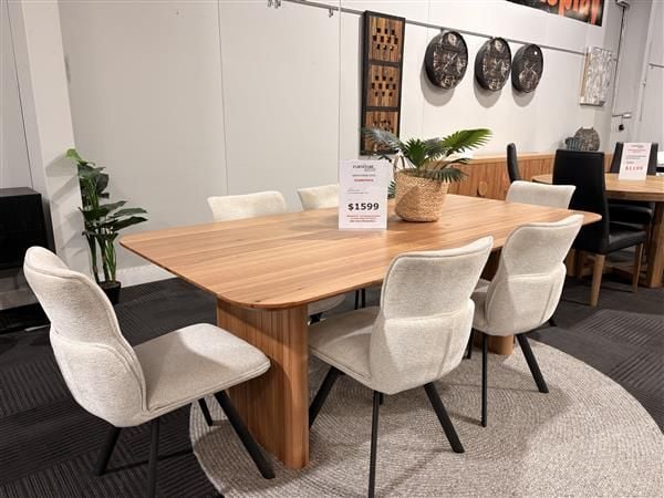 Clearance - Minto 2100 Dining Table + 6 Mavis Dining Chairs