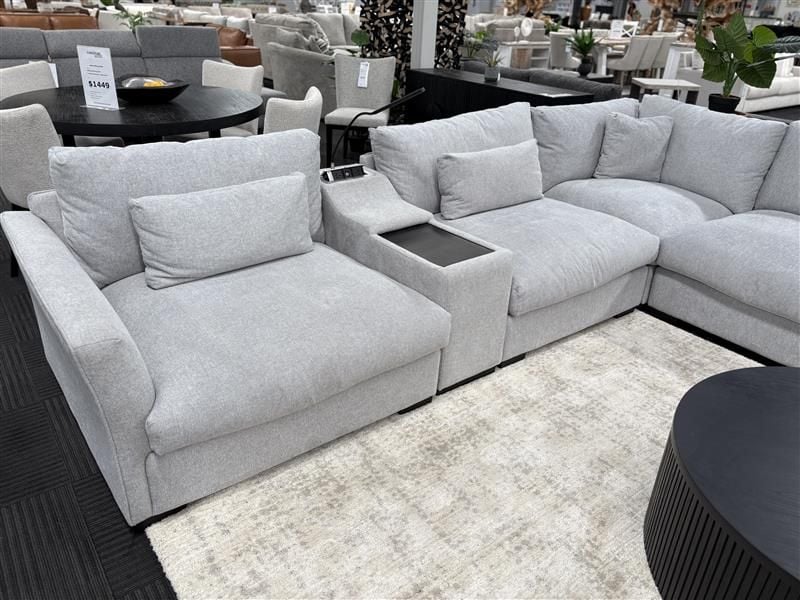 Clearance - Matrix - 6-Seater Corner Lounge with RAF Chaise - Cloud (NEW Stock Available)