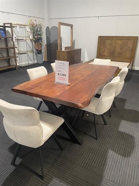Clearance - Macedon 2100 Dining Table + 6 Ivy Dining Chairs