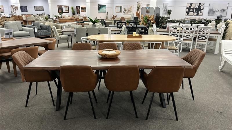 Clearance - Macedon 2400 Dining Table With 8x Vincent Dining Chairs 