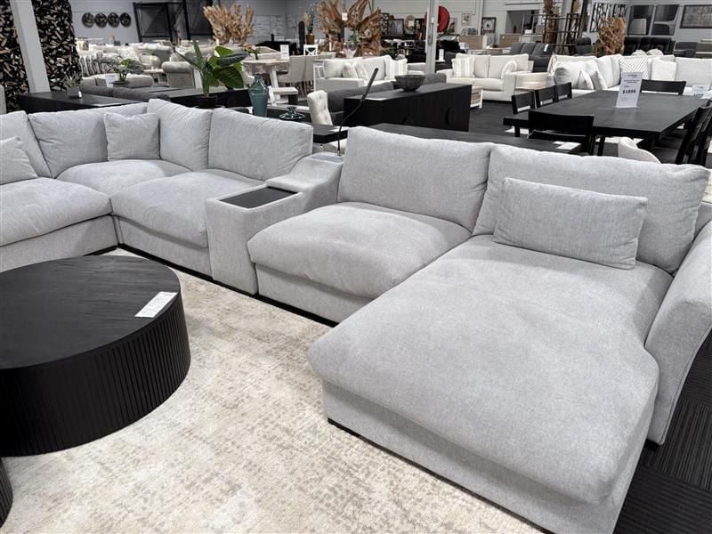 Clearance - Matrix - 6-Seater Corner Lounge with RAF Chaise - Cloud (NEW Stock Available)