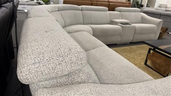Clearance - Alpha Collection 5-Seater Corner Electric Power Recliners - Wheat