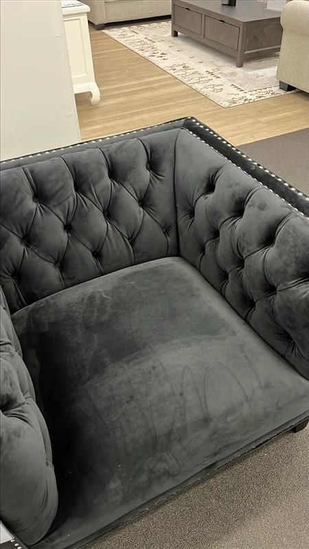 Clearance - Peyton Black Velvet Low Back Armchair