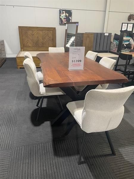 Clearance - Macedon 2100 Dining Table + 6 Ivy Dining Chairs