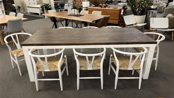 Clearance - Paris 2250 Dining Table + 8 Sentana Dining Chairs