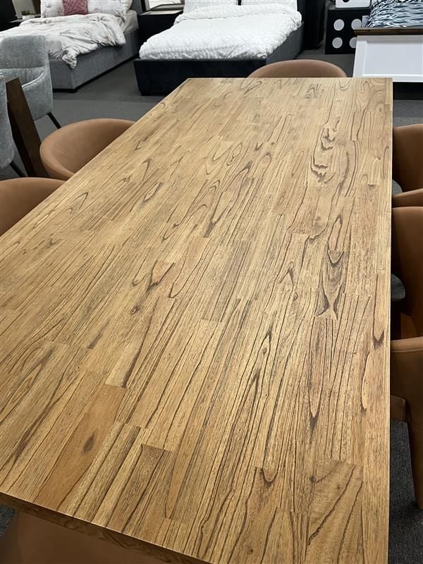 Clearance - Kildare Dining 2080 Table + 8 Boris Dining - Tan