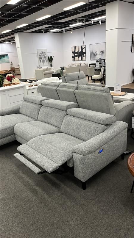 Clearance - Hatem Laf Chaise Electric Recliner - Grey