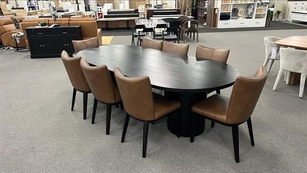 Clearance - Ripple 2400 Dining Table + 8 Vintage Brown Berlin Chairs