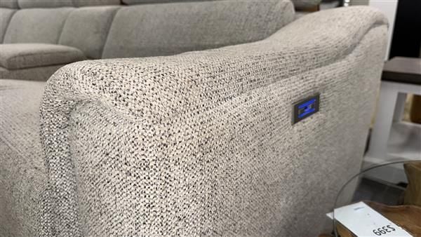 Clearance - Alpha Collection 5-Seater Corner Electric Power Recliners - Wheat