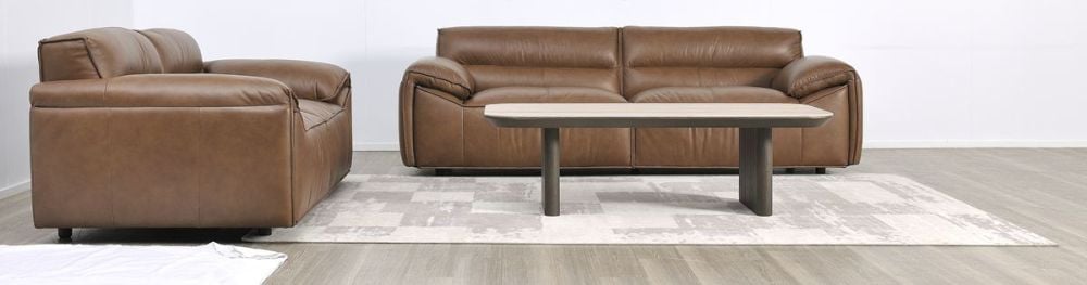 Aspen 3 + 2 Seater Sofa Suite - Vintage Chocolate Leather